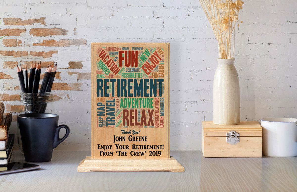Custom Retirement Gift Plaque Personalized for Men or Women