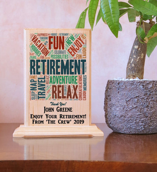 Custom Retirement Gift Plaque Personalized for Men or Women