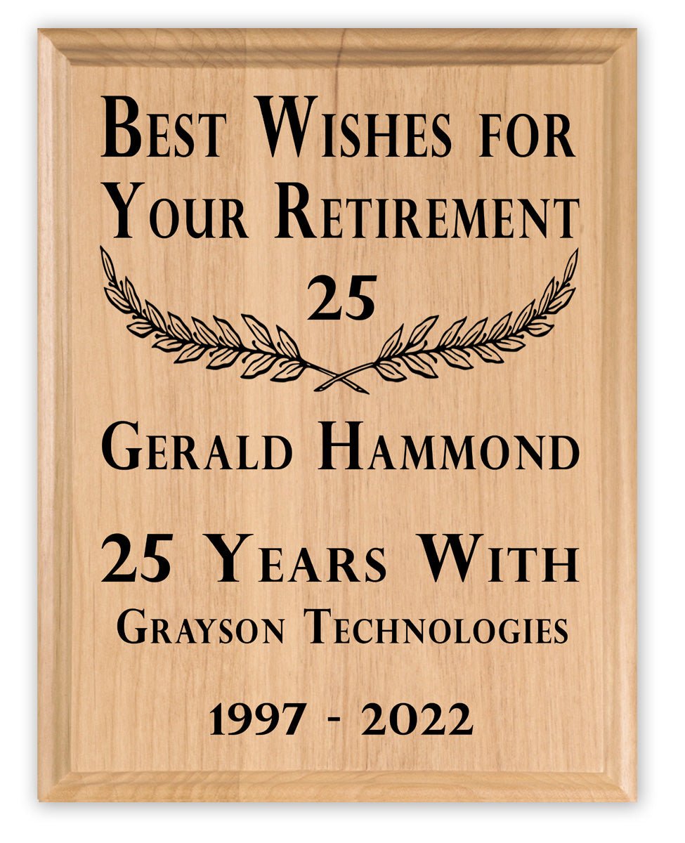 Personalized Retirement Plaque – Custom Year Service Award Gift