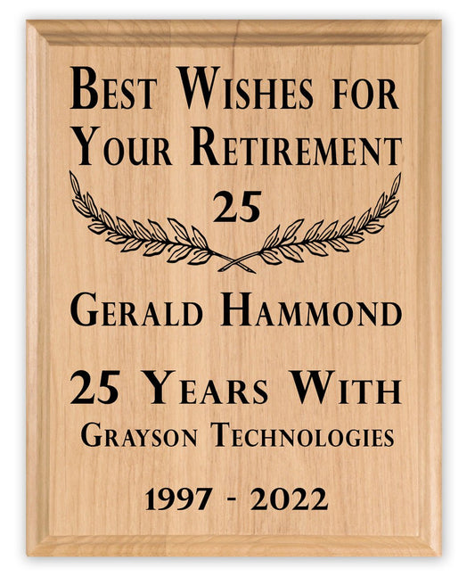 Personalized Retirement Plaque – Custom Year Service Award Gift