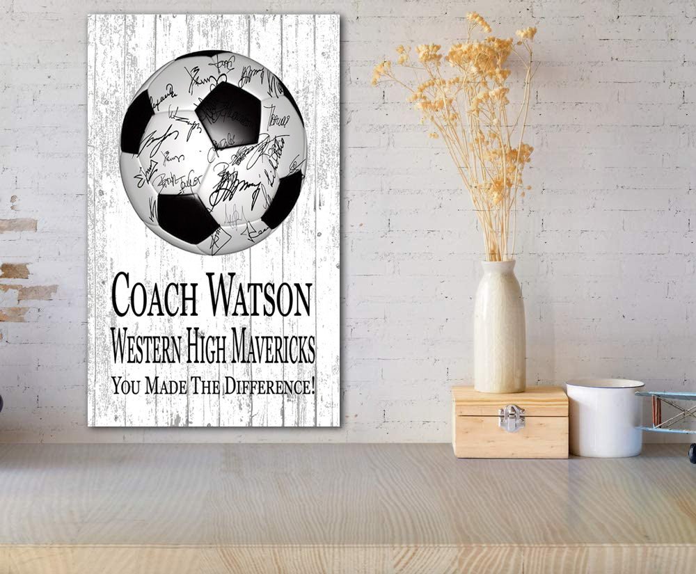 Custom Soccer Coach Gift Plaque Personalized SIGNABLE By Team For Great Coaches