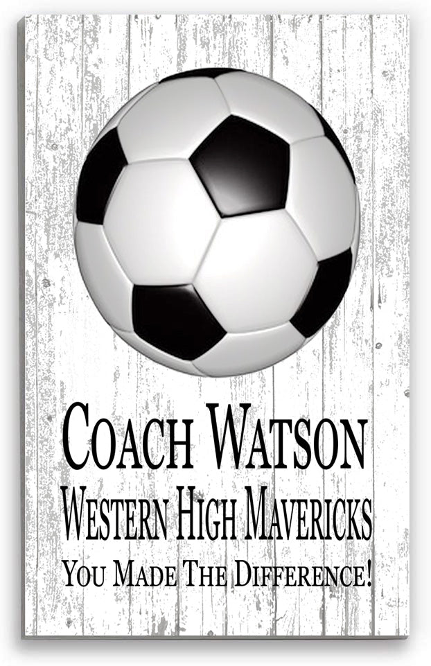 Custom Soccer Coach Gift Plaque Personalized SIGNABLE By Team For Great Coaches
