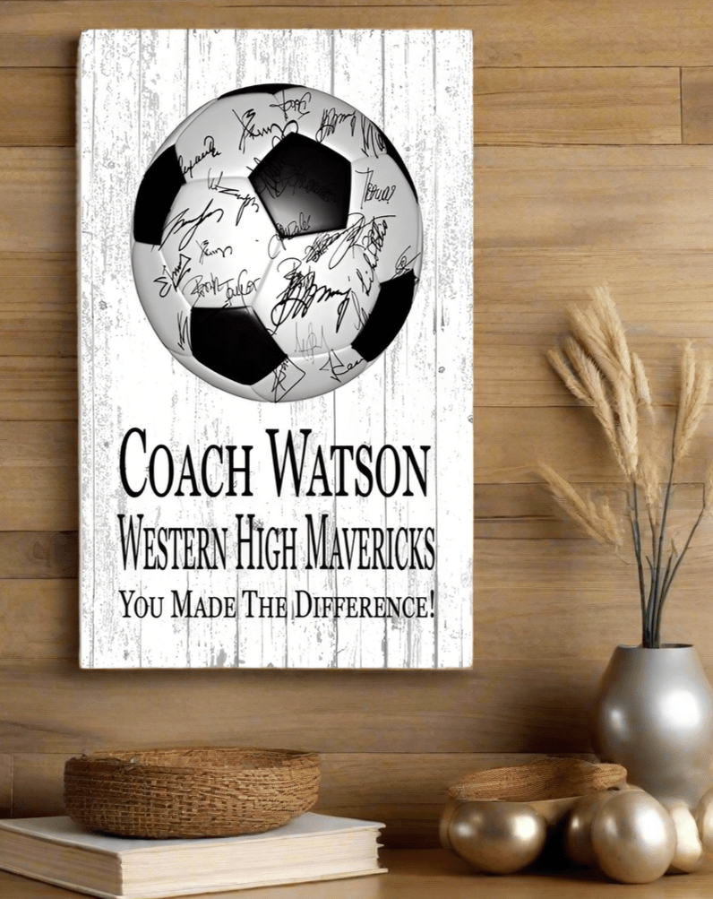 Custom Soccer Coach Gift Plaque Personalized SIGNABLE By Team For Great Coaches
