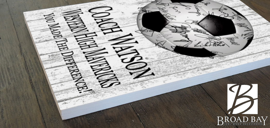 Custom Soccer Coach Gift Plaque Personalized SIGNABLE By Team For Great Coaches