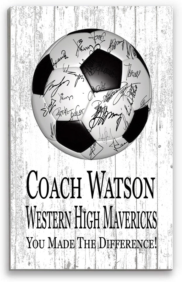 Custom Soccer Coach Gift Plaque Personalized SIGNABLE By Team For Great Coaches