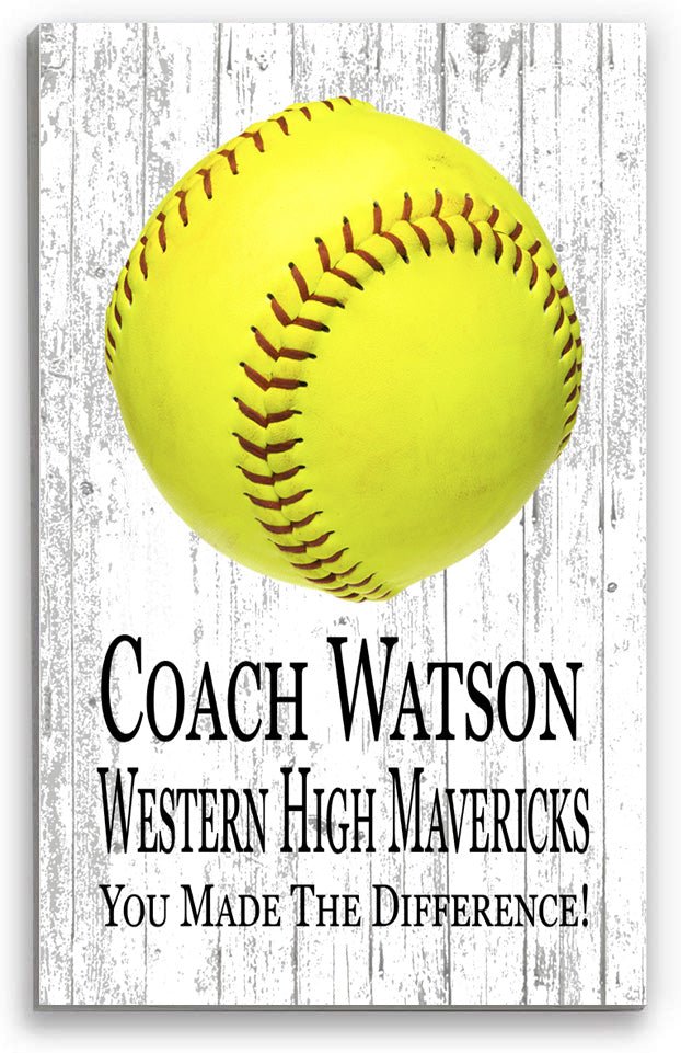 Custom Softball Coach Gift Personalized SIGNABLE for Team Coaches