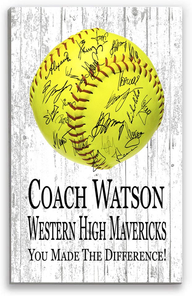 Custom Softball Coach Gift Personalized SIGNABLE for Team Coaches