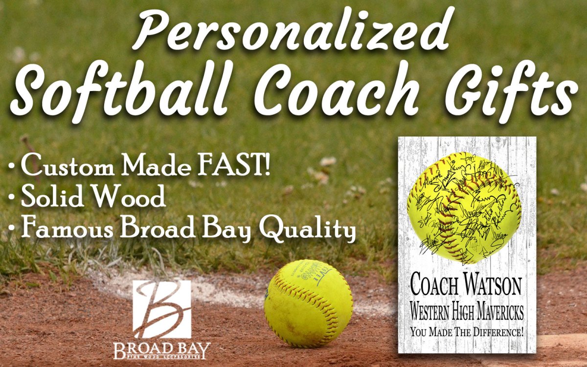 Custom Softball Coach Gift Personalized SIGNABLE for Team Coaches