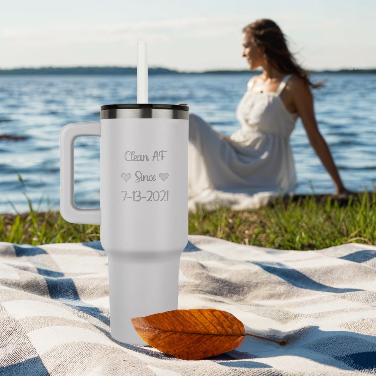Custom SS Recovery Tumbler | Inspiring Sobriety | Clean AF Since