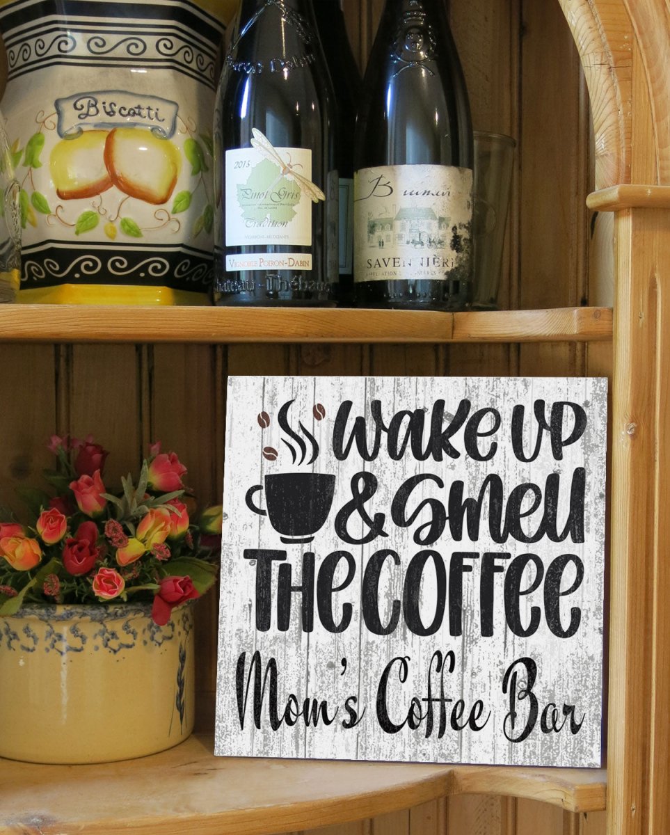 Custom Wake Up and Smell The Coffee Kitchen Sign - Personalized
