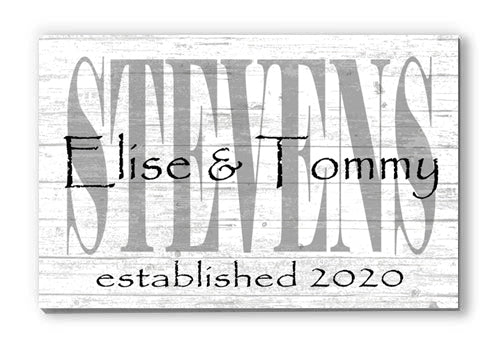 Personalized Wedding Gift Sign With Couple's Names and Established Date Custom