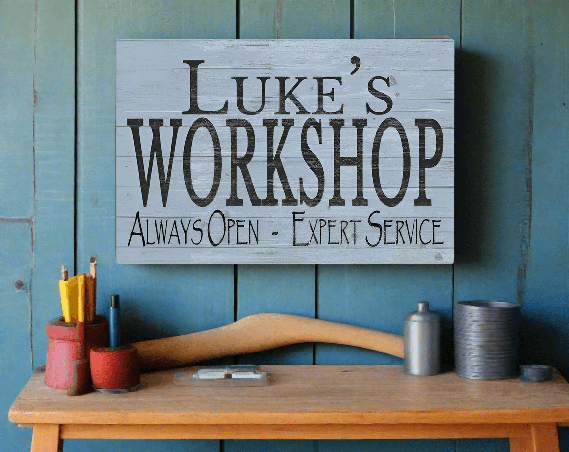 Custom Workshop Sign Personalized Man Cave Gift