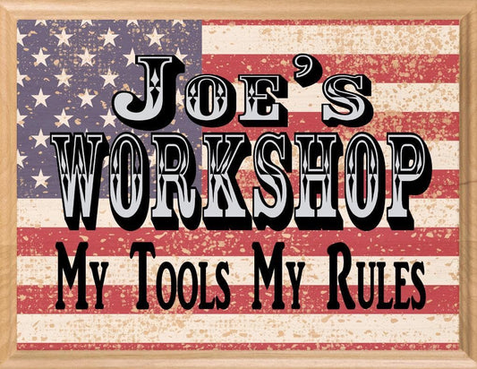 Custom Workshop Sign PERSONALIZED Man Cave Wall Art For Men Husband Grandpa Dad