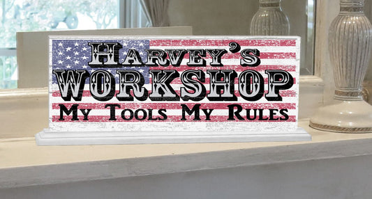 Custom Workshop Sign Personlaized Man Cave Gift Men Husband Son or Grandpa