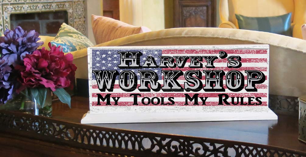 Custom Workshop Sign Personlaized Man Cave Gift Men Husband Son or Grandpa