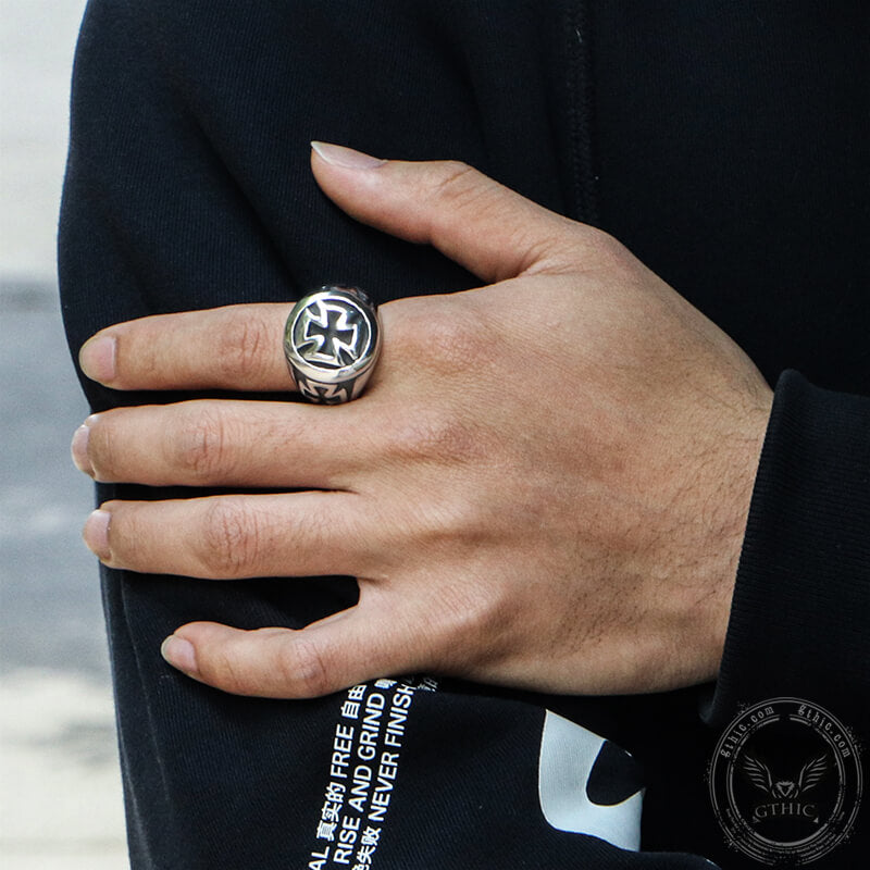 Crusader Iron Cross Stainless Steel Ring