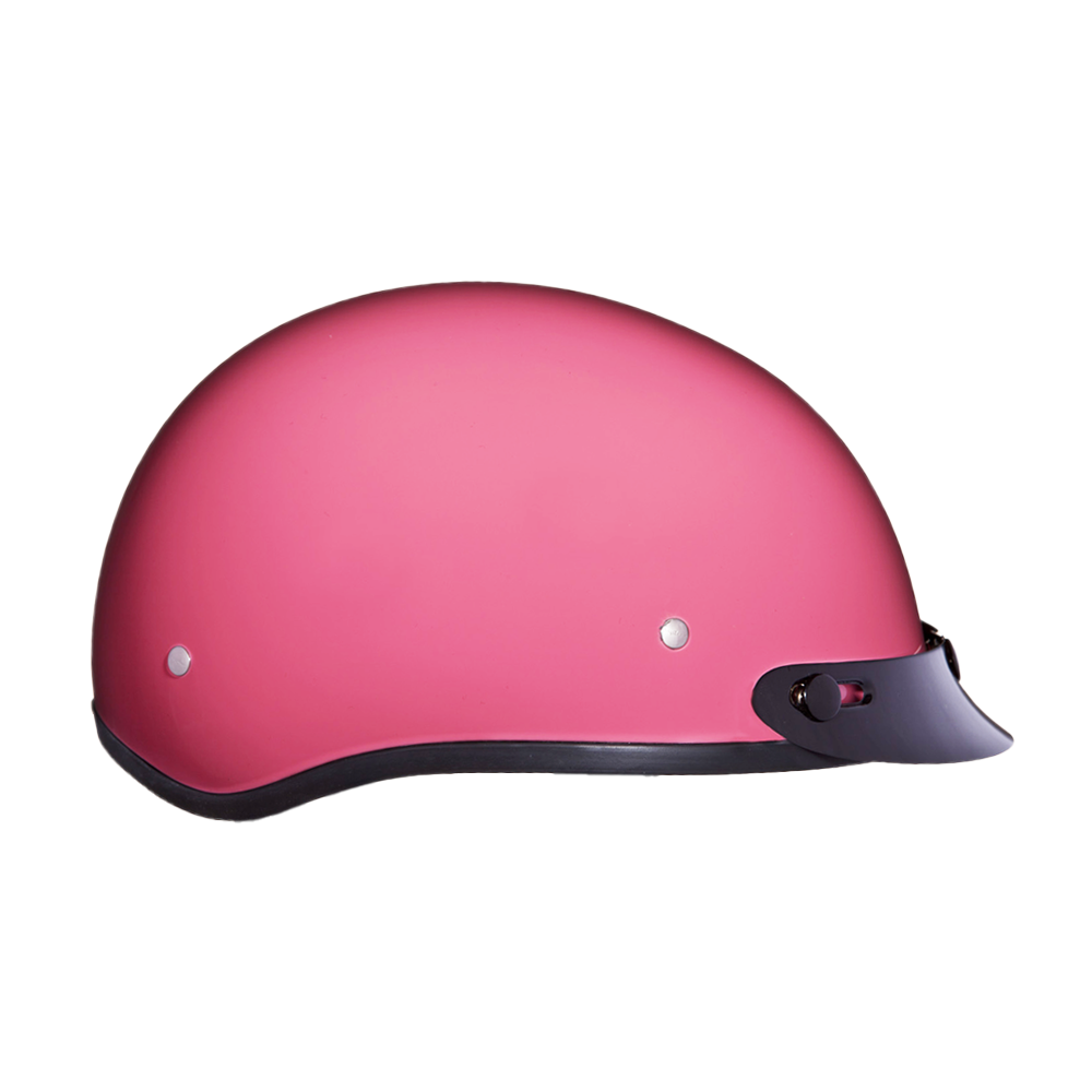 DOT Approved Daytona Skull Cap Half Shell Motorcycle Helmet - Beanie Style for Motorcycles, Cruisers, Scooters, and Mopeds - Hi-Gloss Pink