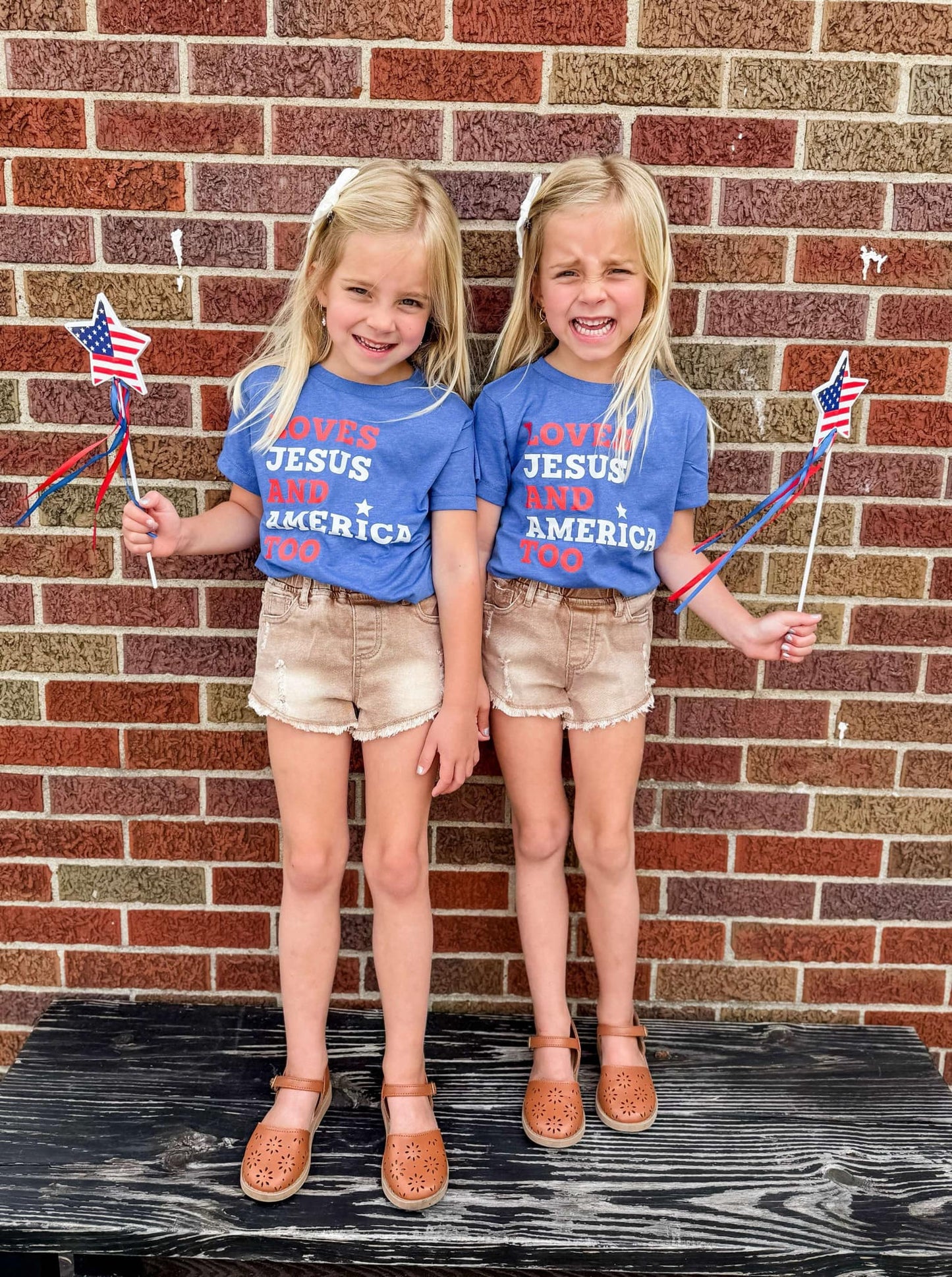 Loves Jesus And America Too Toddler T-Shirt