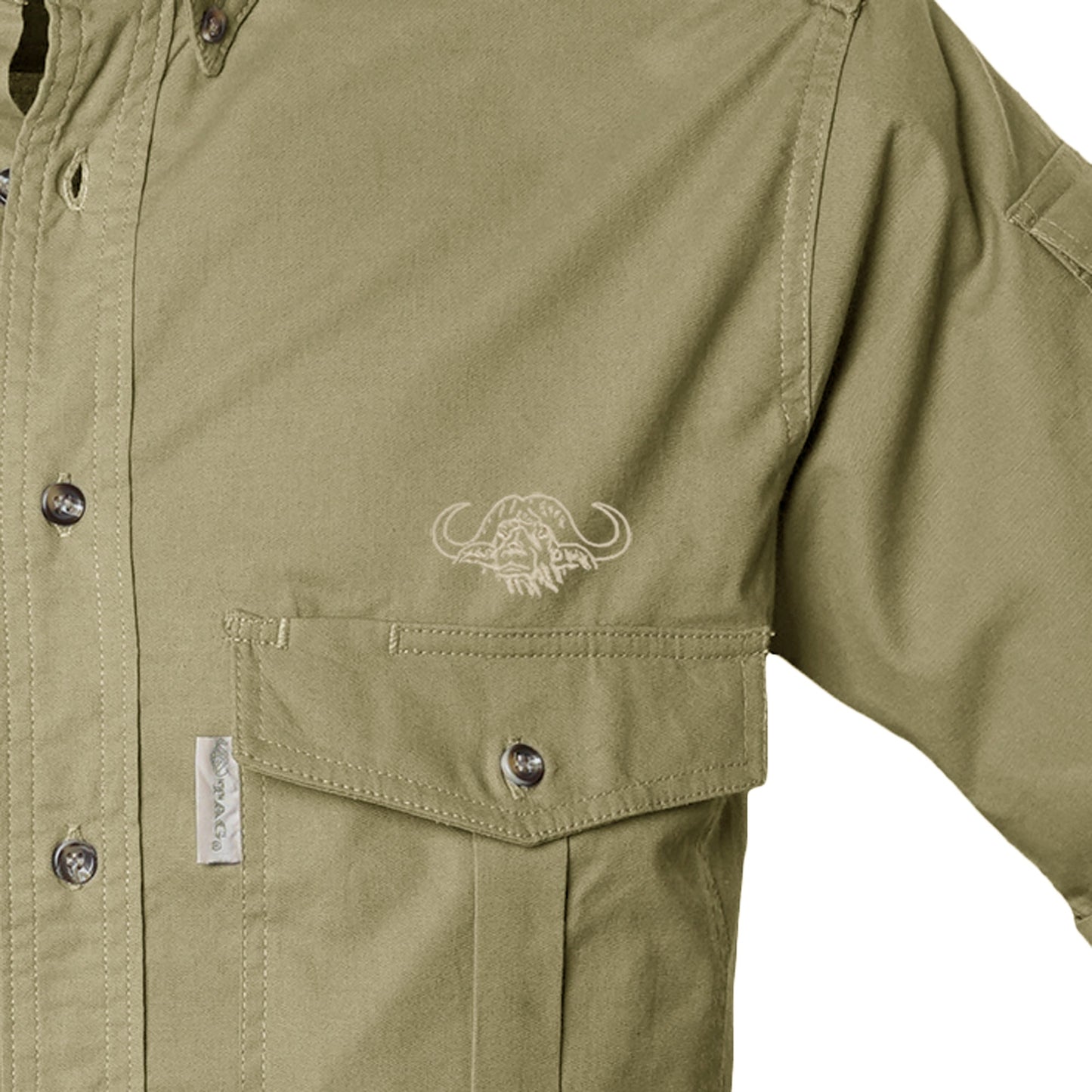Shooter Shirt for Men with Embroidered Buffalo Logo - S/Sleeve