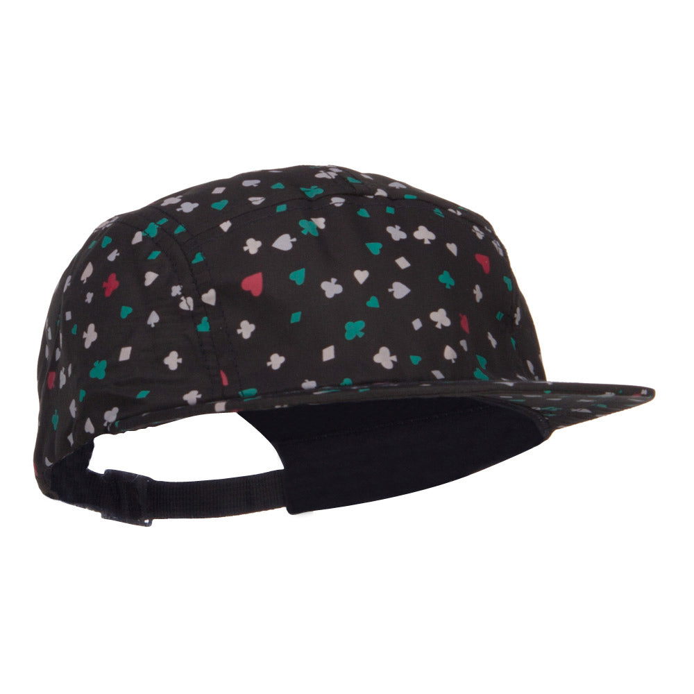 Men's 5 Panel Card Print Cap