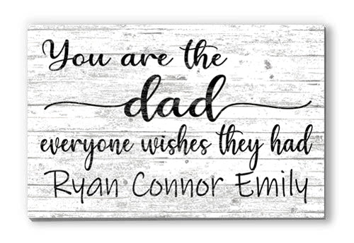 Personalized Dad Gift – “You Are the Dad Everyone Wishes They Had” Wood Sign with Kids’ Names | Meaningful Father’s Day Keepsake