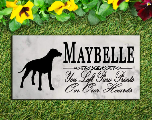 Dalmatian Memorial Stone Personalized Dog Garden Rock Grave Marker Outdoor or Indoor