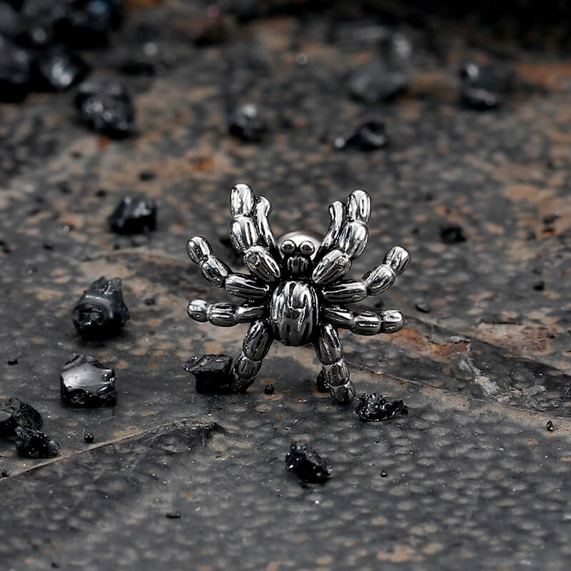 Dark Scary Spider Stainless Steel Animal Earrings