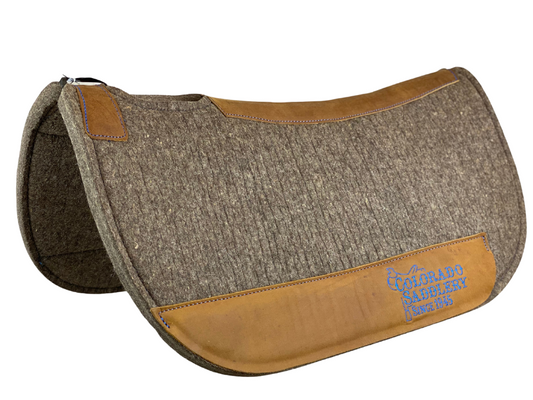 Chocolate Grey 100% Compressed Wool Blue Stitching