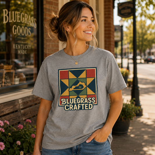 Bluegrass Crafted Tee | Kentucky Quilt Heritage Shirt | Elite Tri-Blend