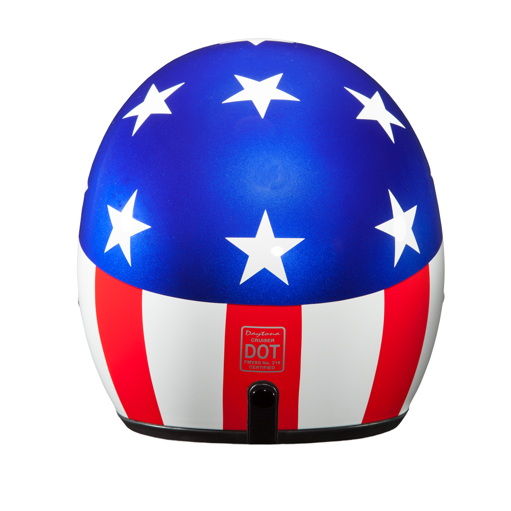 DOT Approved Daytona Cruiser Open Face Motorcycle Helmet - Men, Women & Youth - With Visor & Graphics - W/ Captain America