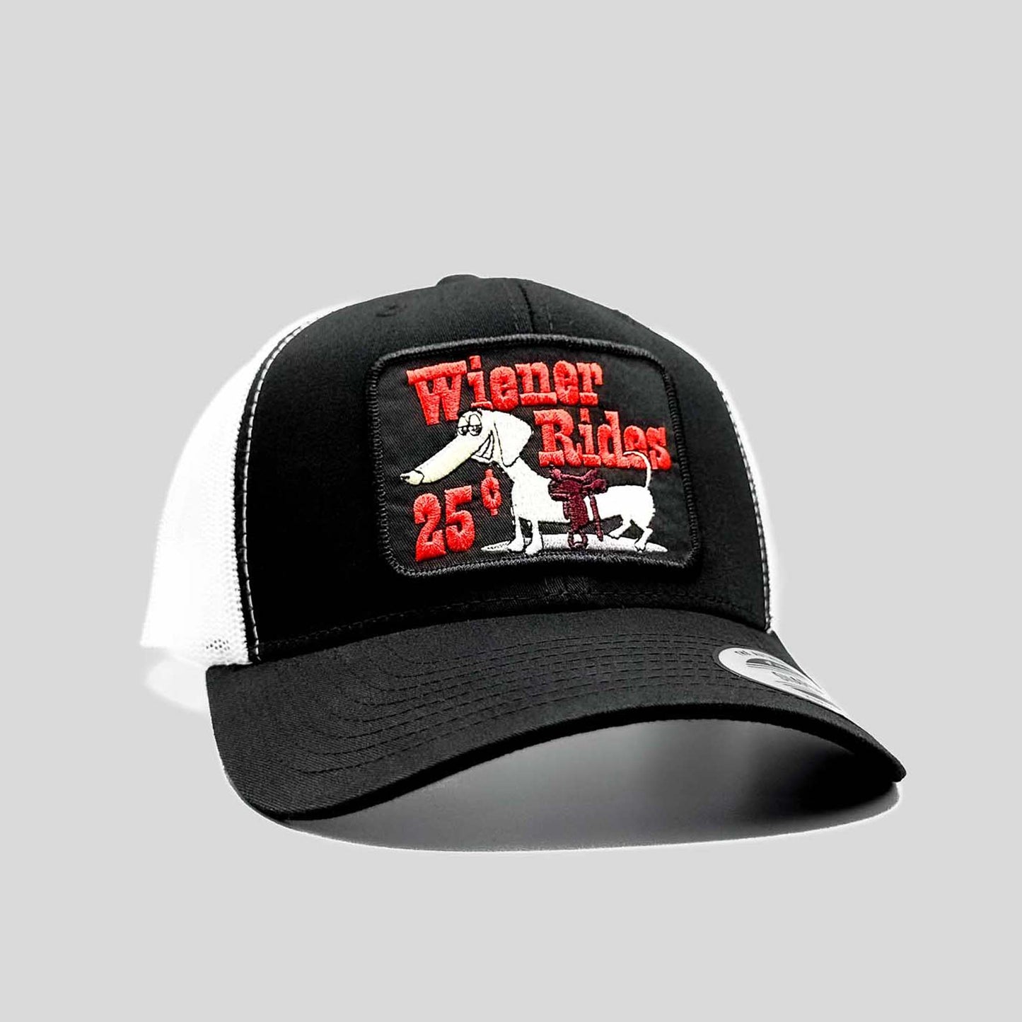 Wiener Rides 25 Cents Black Curved Brim Trucker Hat