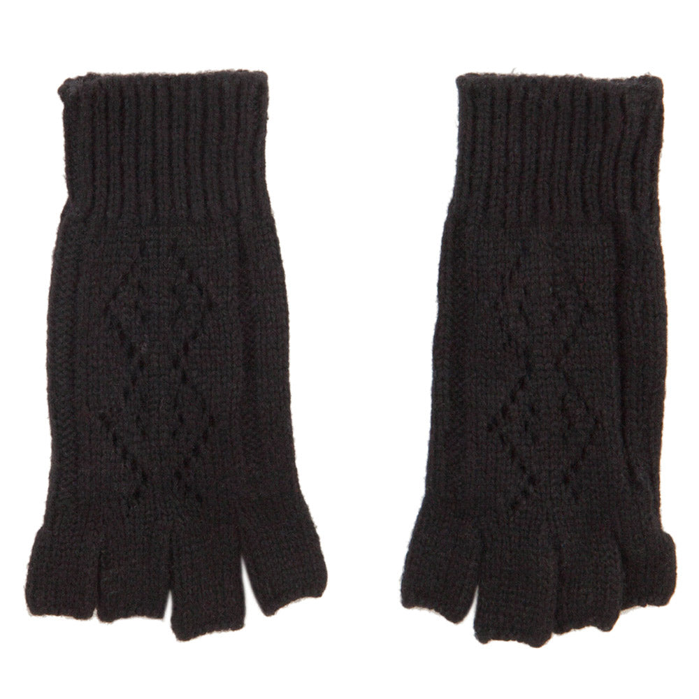 Women's Diamond Design Fingerless Glove