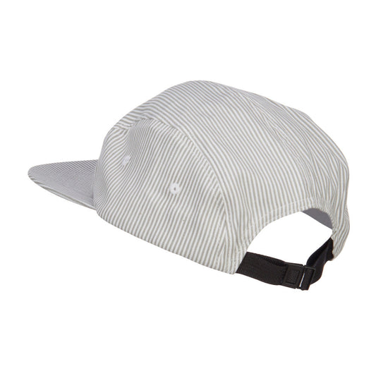 Men's Striped 5 Panel Flat Bill Cap