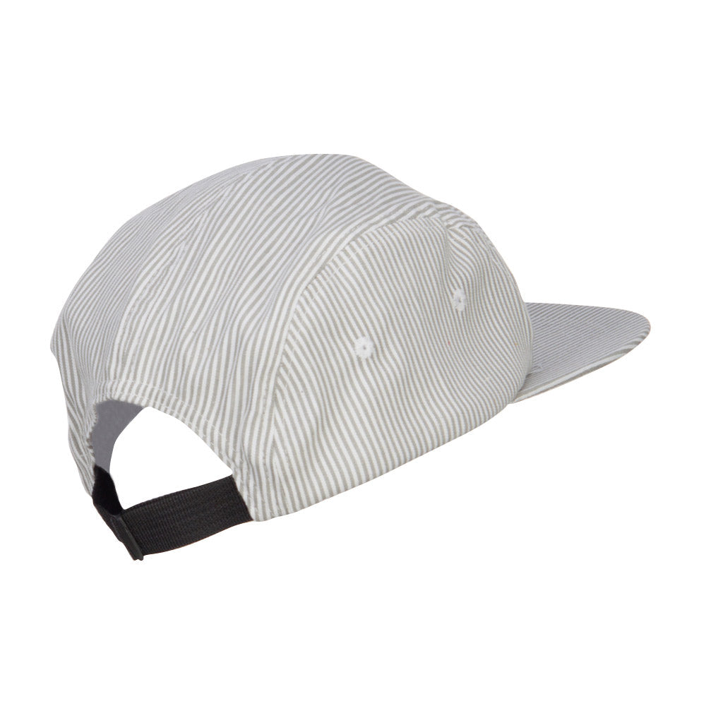 Men's Striped 5 Panel Flat Bill Cap