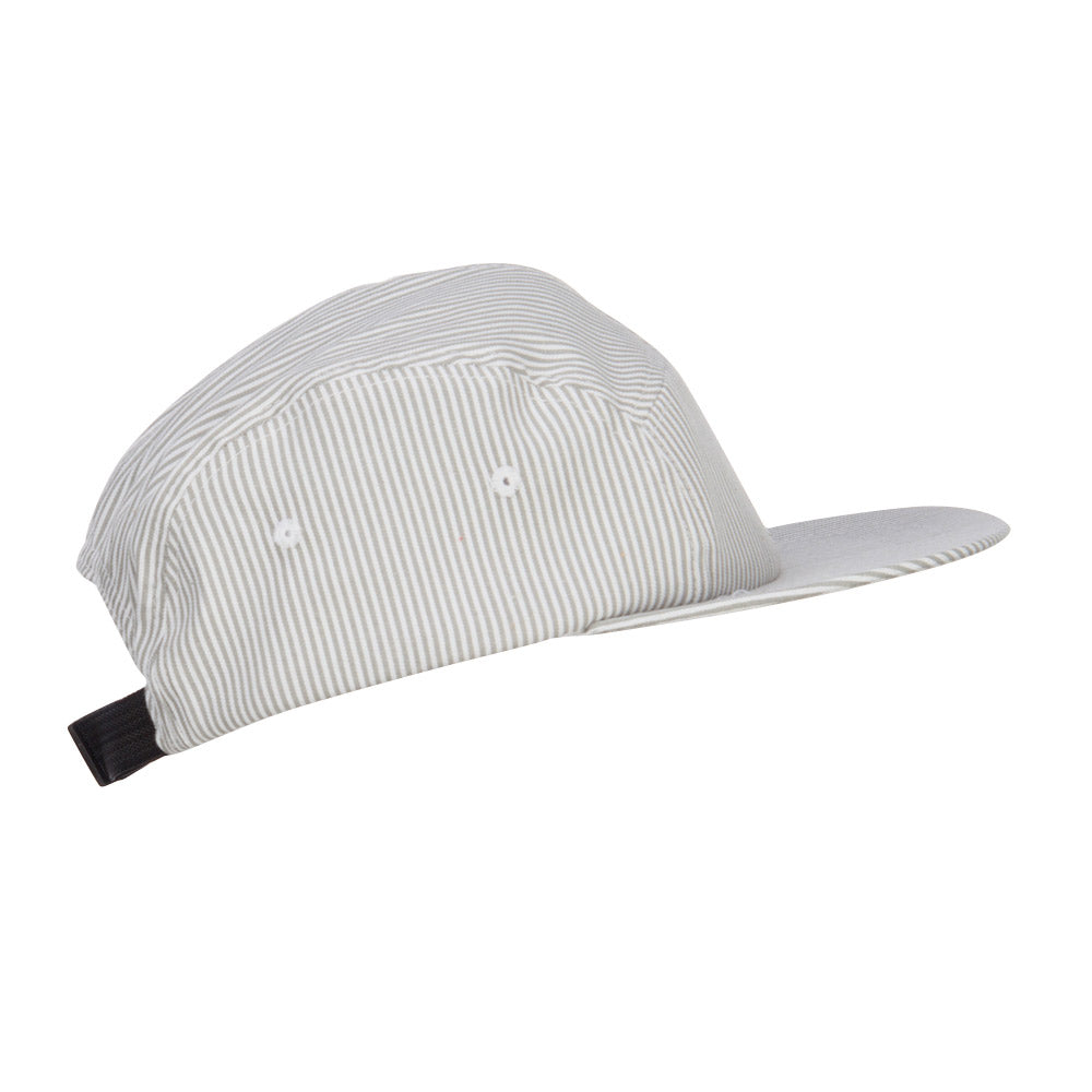 Men's Striped 5 Panel Flat Bill Cap