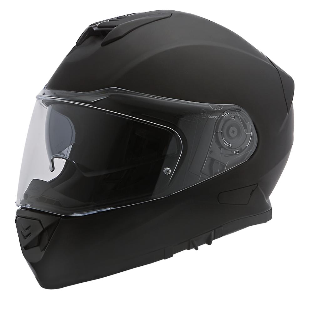 Daytona Detour Full Face Motorcycle Helmet - DOT Certified, Dual Visor, Street Bike Helmet, Men/Women/Youth - Dull Black