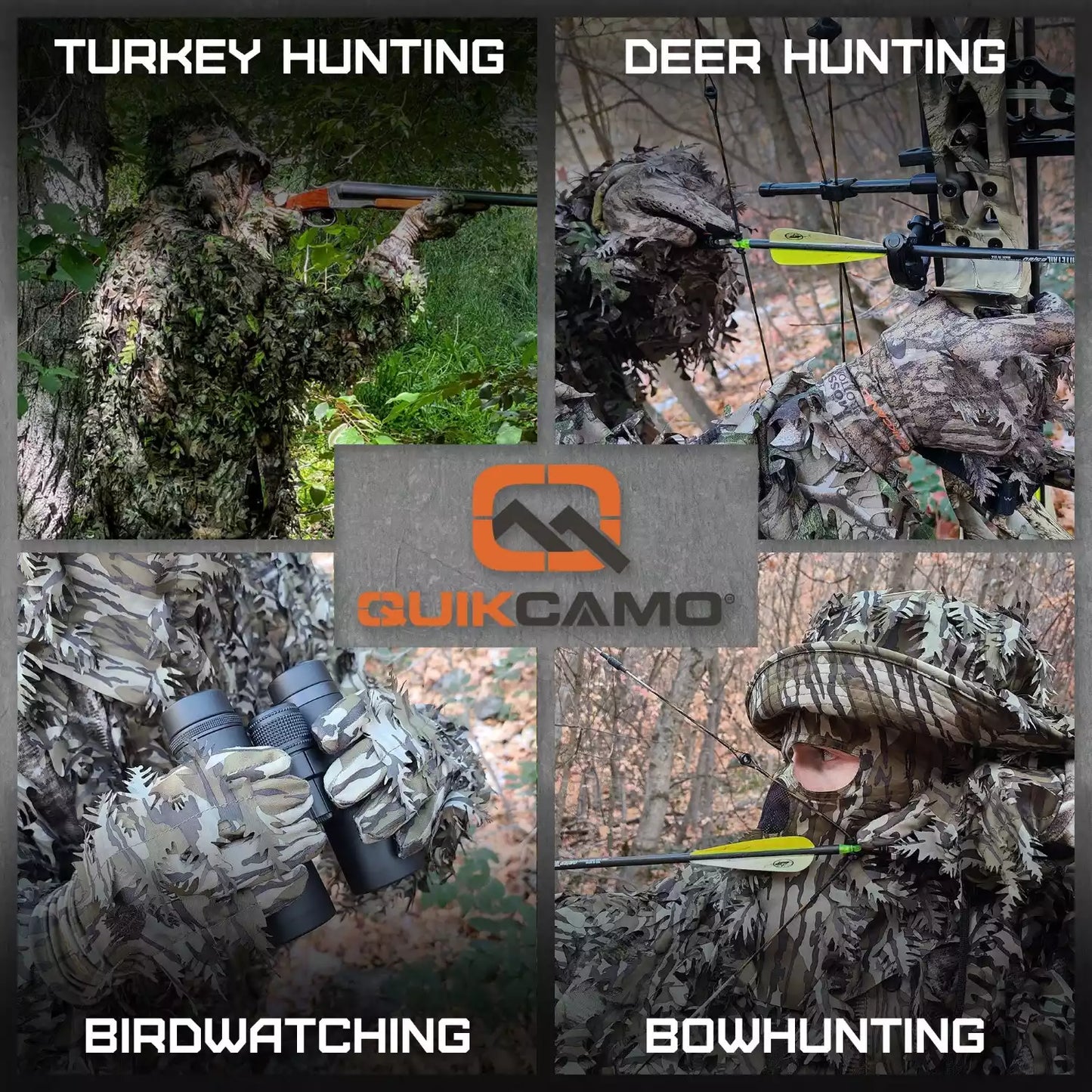 Leafy Camo Gloves in Mossy Oak and Realtree - Fingerless or Touchscreen Tips