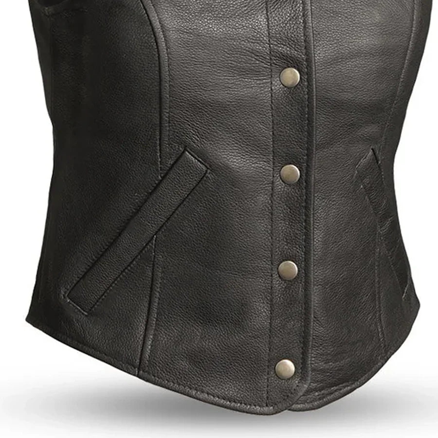 Derringer Women's Motorcycle Leather Vest
