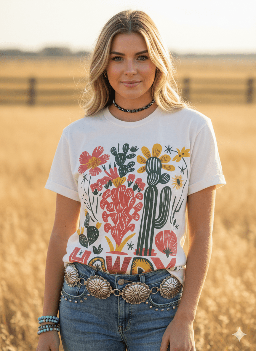 Desert Bloom Howdy Graphic Tee
