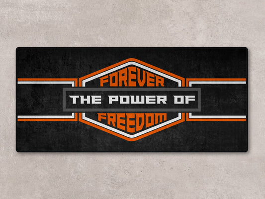 MPM Motorcycle Mat for Cruiser - Touring - Sport Motorcycle " Forever The Power of Freedom " - MM7101