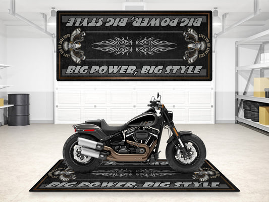 MPM Motorcycle Mat for Cruiser Motorcycle "Big Power, Big Style" - MM7305