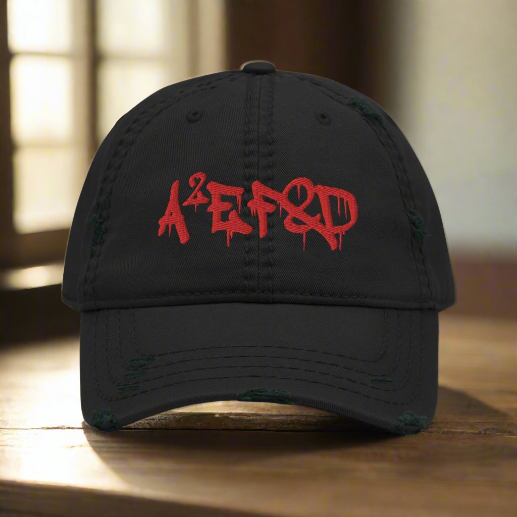 Against All Enemies Distressed Dad Hat (Graffiti)