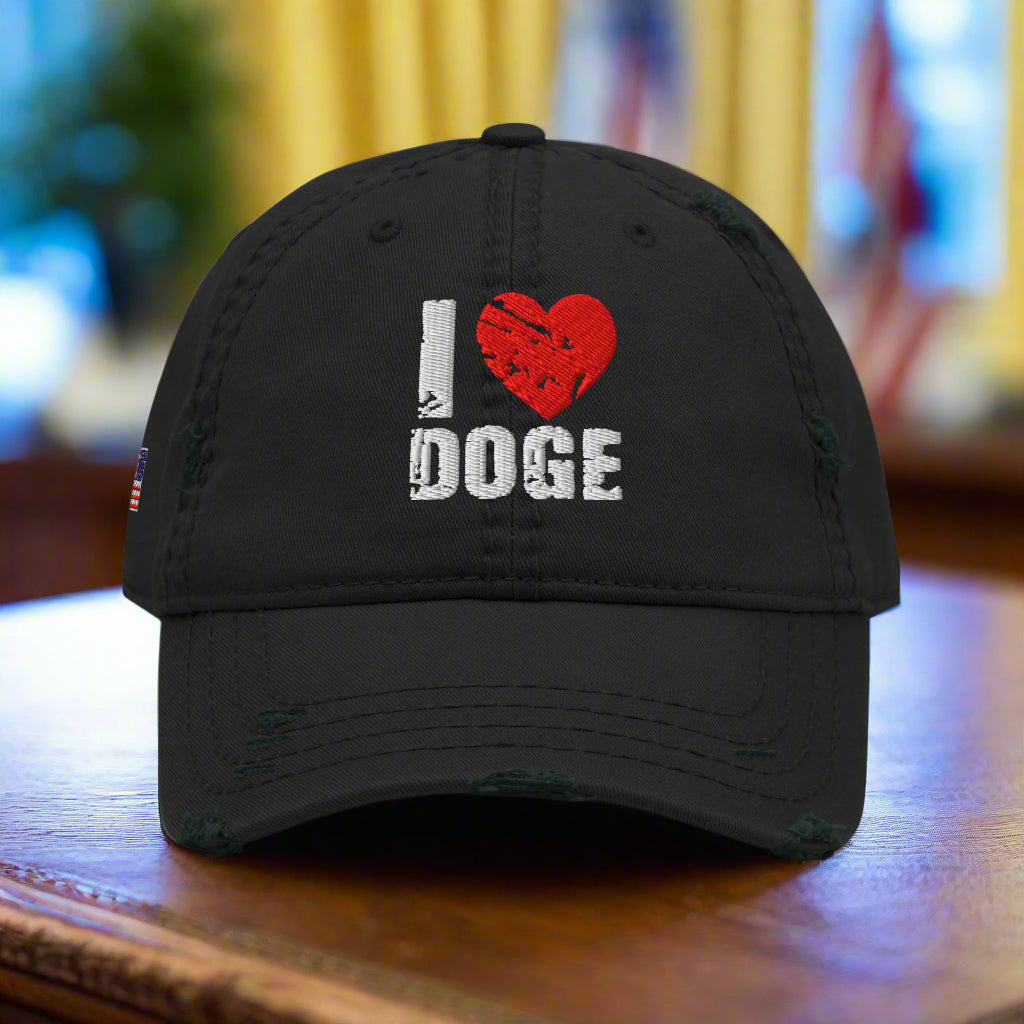 I ❤️ DOGE Distressed Dad Hat