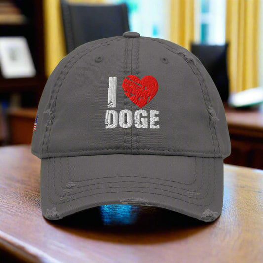 I ❤️ DOGE Distressed Dad Hat