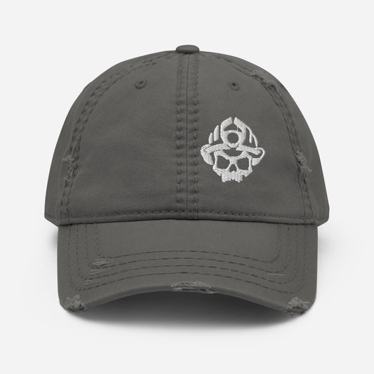 Skull Logo Distressed Dad Hat