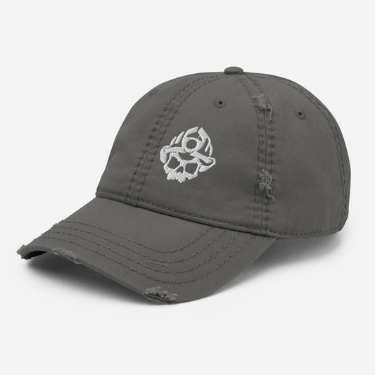 Skull Logo Distressed Dad Hat