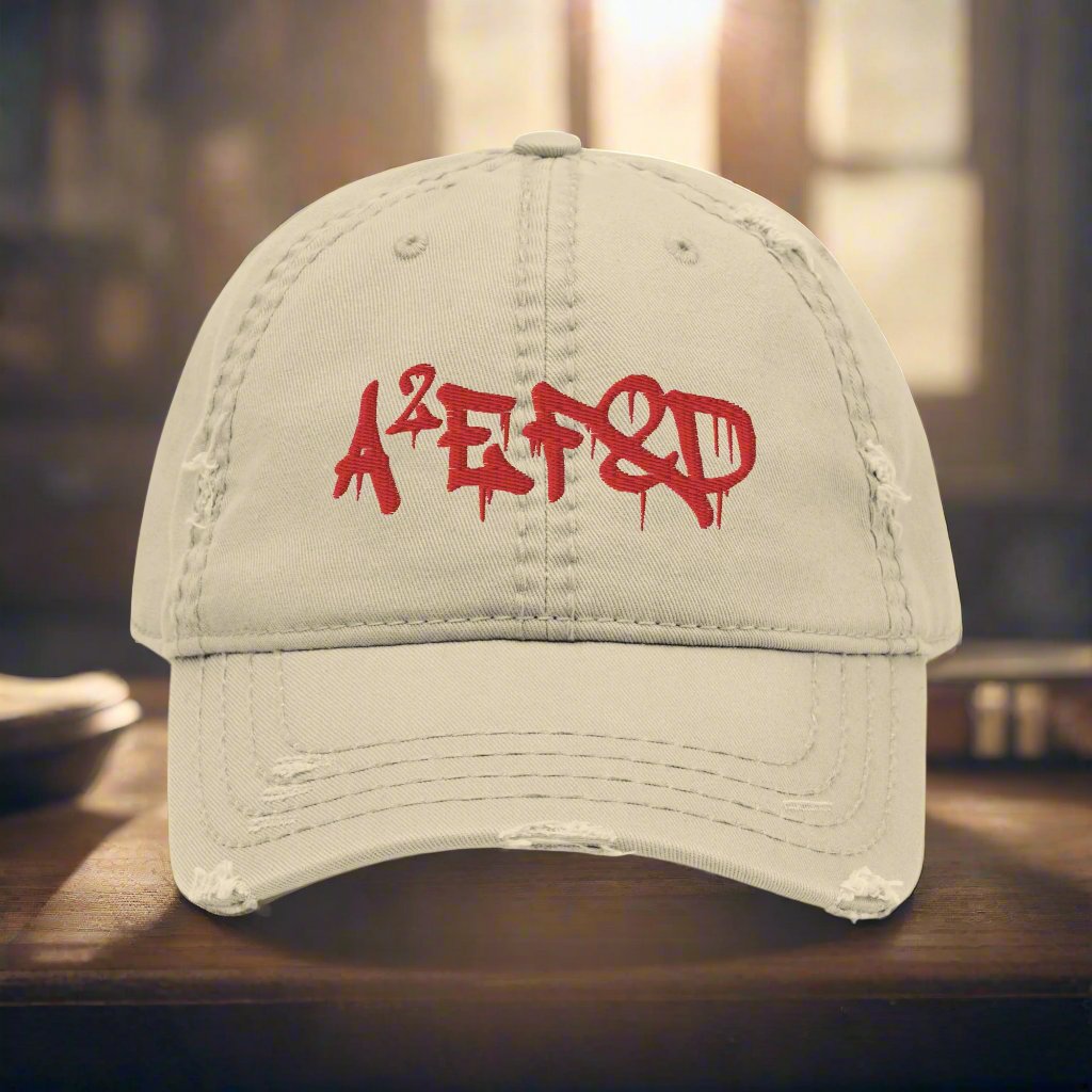 Against All Enemies Distressed Dad Hat (Graffiti)