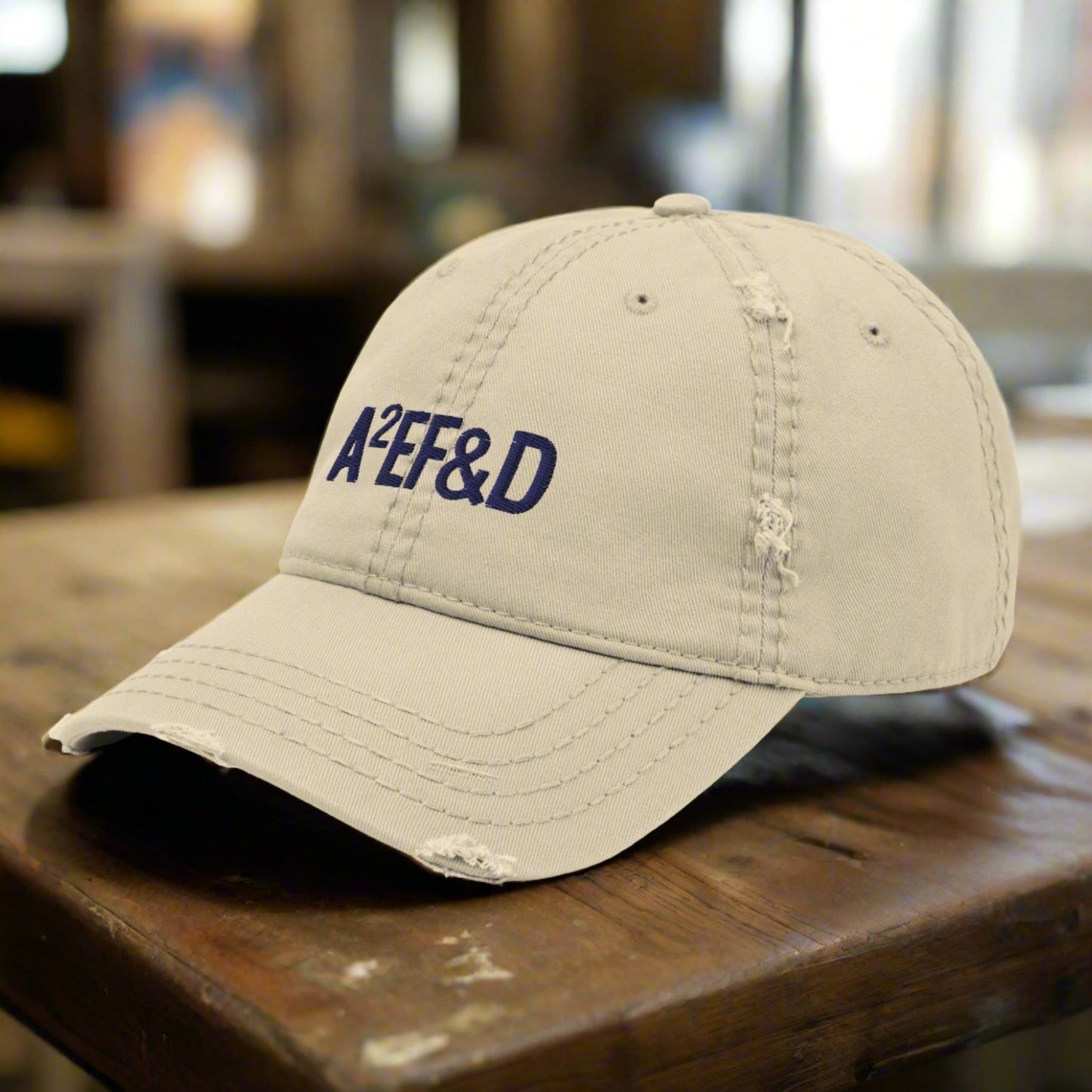 Against All Enemies Distressed Dad Hat (Block)