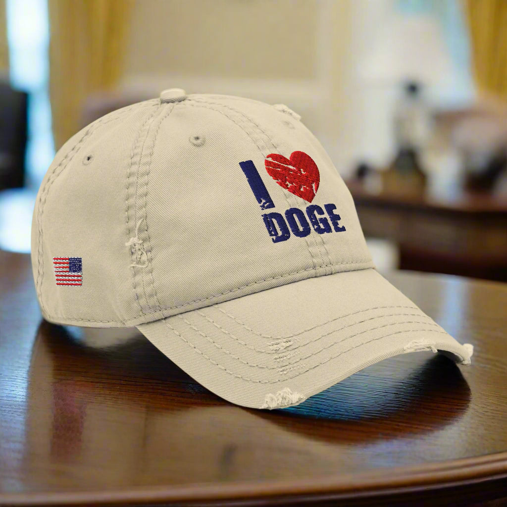 I ❤️ DOGE Distressed Dad Hat
