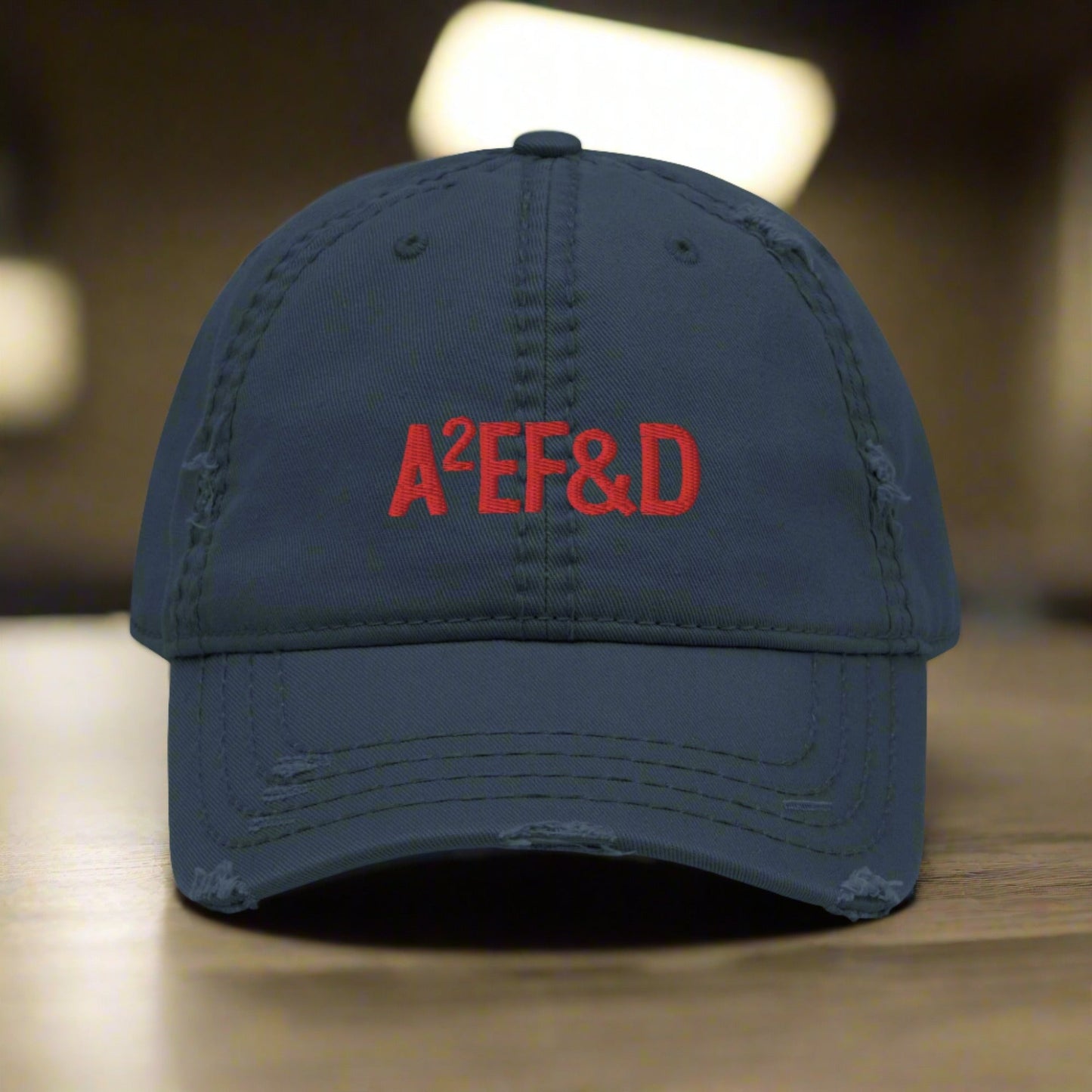 Against All Enemies Distressed Dad Hat (Block)